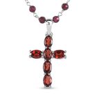 Rote Granat-Halskette, 925 Silber ca. 20.28 ct