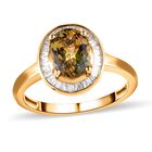 AAA Natürlicher goldener Tansanit und weißer Diamant-Ring, 585 Gold (Größe 18.00) ca. 1.92 ct image number 3