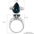 London Blau Topas und Diamant Ring 925 Silber platiniert  ca. 5,75 ct image number 5