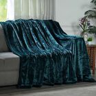 Premium Kuscheldecke aus 100% Mikrofaser, 450 gsm, Größe: 150x220 cm, blaugrün