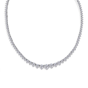 D'Joy Moissanit Halskette ca. 45 cm 925 Silber Rhodiniert ca. 23,57 ct.