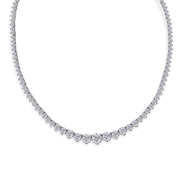 D'Joy Moissanit Halskette ca. 45 cm 925 Silber Rhodiniert ca. 23,57 ct.