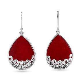 Royal Bali - Koralle Ohrringe 925 Silber ca.