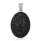 Schwarzer Spinell Anhänger 925 Silber rhodiniert ca. 2,83 ct