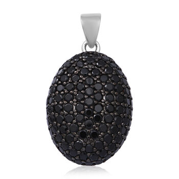 Schwarzer Spinell Anh&auml;nger 925 Silber rhodiniert ca. 2,83 ct