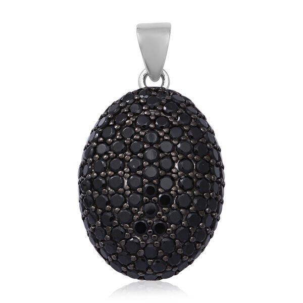 Schwarzer Spinell Anh&auml;nger 925 Silber rhodiniert ca. 2,83 ct