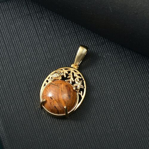 Skript Stein Anhänger Messing ca. 8,03 ct. image number 1