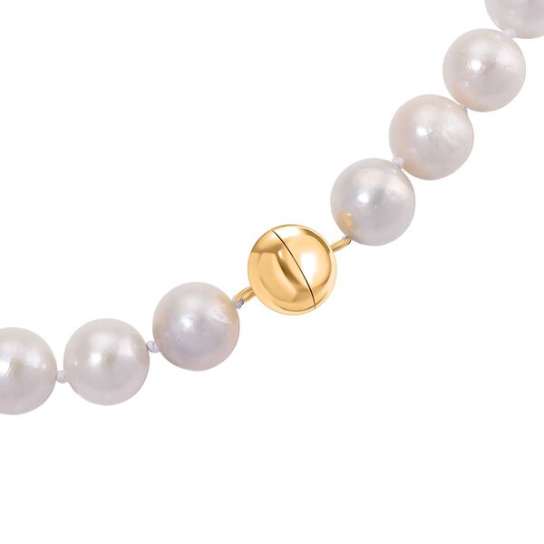 D'Joy Weiße Edison Perle (11-14 mm) Halskette ca. 50 cm 925 Silber vergoldet image number 5