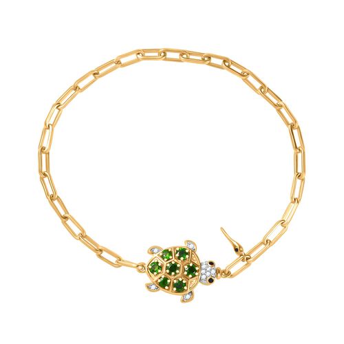 GP Trifono Kollektion- Chromdiopsid, schwarzes Spinell, Zirkon und Kanchanaburi blaues Saphir-Armband, 19 cm - 0,88 ct. image number 0