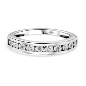 Natürlicher Champagner Diamant Ring 925 Silber (Größe 21.00)