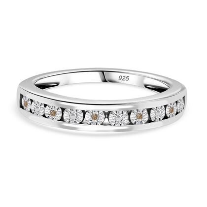 Nat&uuml;rlicher Champagner Diamant Ring 925 Silber (Gr&ouml;&szlig;e 21.00)
