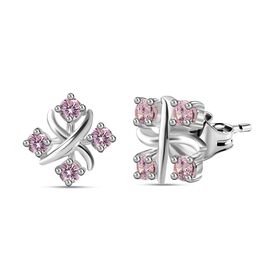 Designer Inspiriert XOXO Rosa Zirkonia Ohrringe 925 Silber