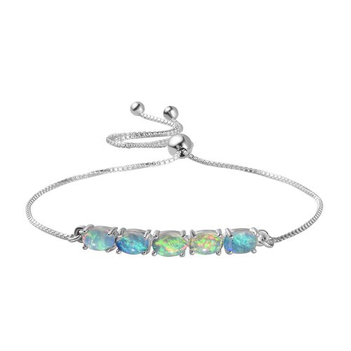 Natürliches, äthiopisches Welo Opal Armband, ca. 24 cm, 925 Silber ca. 1.52 ct image number 0