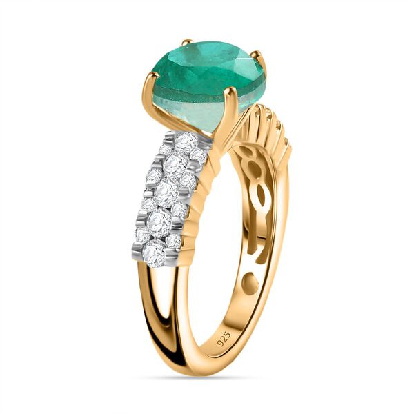 Smaragd Triplett Quarz und Zirkon Ring - 4,79 ct. image number 5