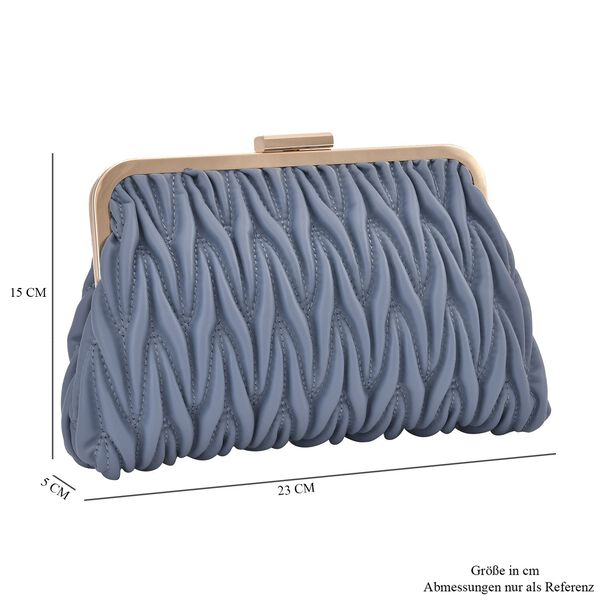 Clutch mit Metallschulterriemen in Stepp-Optik, Nude image number 7