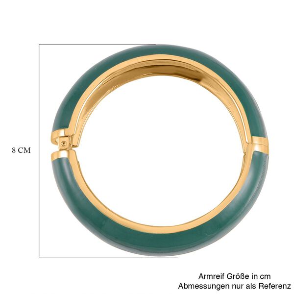 Emaillierter Armreif, Elegantes Design, 19 cm, ca. 64g, grün image number 6