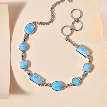 AA Larimar Armband ca. 19 cm 925 Silber rhodiniert ca. 14,58 ct.