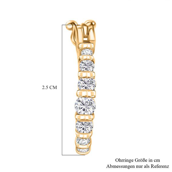Moissanit Ohrringe, 925 Silber 750 Gelbgold Vermeil - 1,31 ct. image number 5