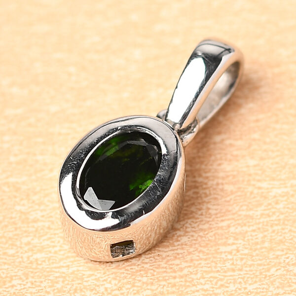 Natürlicher Chromdiopsid-Anhänger, 925 Silber ca. 0.84 ct image number 3