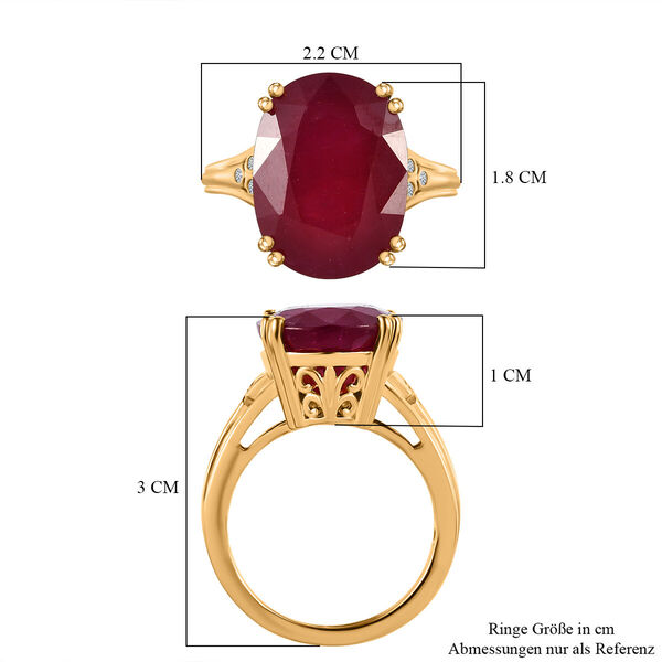 Afrikanischer Rubin und Moissanit-Ring - 13,71 ct. image number 5
