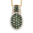 Tsavorite Granat Schmuckset 925 Silber 750 Gelbgold Vermeil (Lieferung in 10-12 Tagen) ca. 1.81 ct