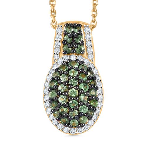 Tsavorite Granat und Zirkon Anhänger mit 45cm Kette - 1,81 ct. image number 0