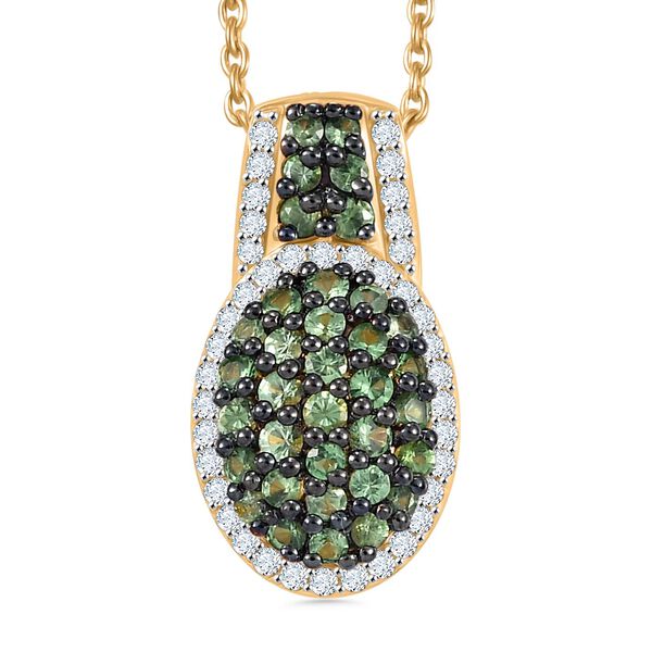 Tsavorite Granat und Zirkon Anhänger mit 45cm Kette - 1,81 ct. image number 0