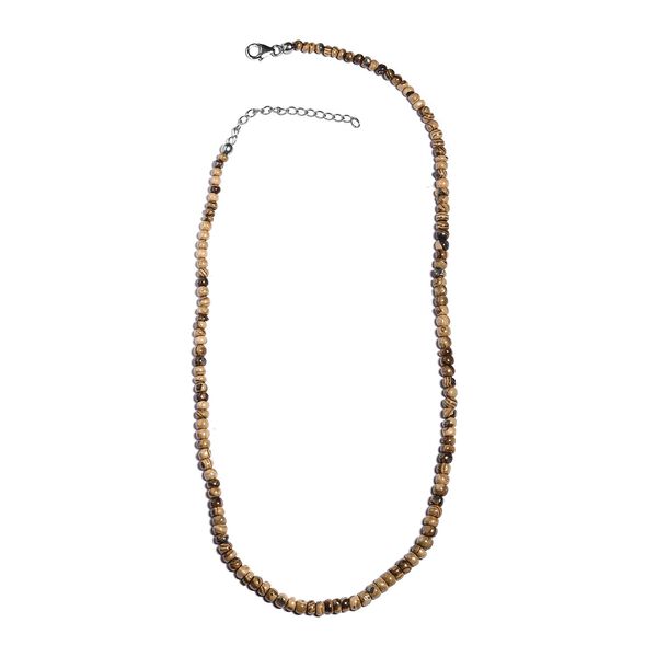 Nat&uuml;rliche Schalenblende Halskette, ca. 45 cm, 925 Silber rhodiniert ca. 110,00 ct