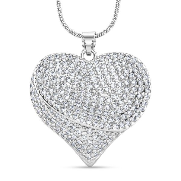 Wei&szlig;er Zirkonia Halskette ca. 52 cm + 5 cm Extender, Nickelfreies Messing