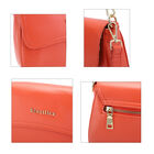 SENCILLEZ - 100% echte Leder Umhängetasche für Damen, Größe 22x6x14 cm, Orange image number 5