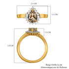 AAA Turkizit und weißer Diamant-Ring, 925 Silber Gelbgold Vermeil  ca. 1,08 ct image number 6