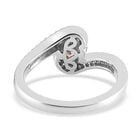 88 Facetten Moissanit Bypass Ring 925 Silber platiniert  ca. 0,57 ct image number 5