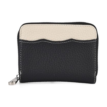 Echtleder Geldb&ouml;rse mit RFID Schutz 11.5 x 8.5 x 2.5 cm Schwarz