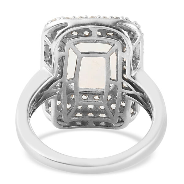 Nat&uuml;rlicher, &auml;thiopischer Opal und Zirkon-Ring, 925 Silber platiniert  ca. 3,33 ct image number 6