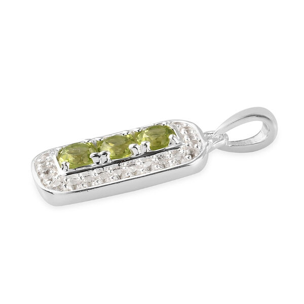 Nat&uuml;rlicher Peridot und Zirkon-Anh&auml;nger, 925 Silber ca. 1,43 ct image number 4