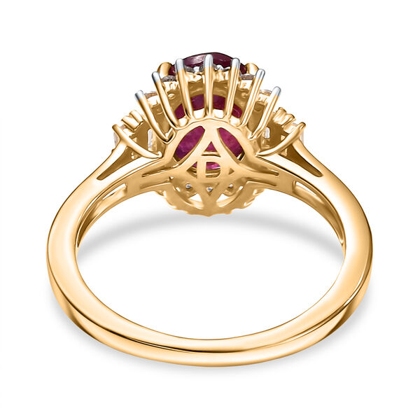 D'Joy afrikanischer Rubin, wei&szlig;er Topas und Zirkon Ring - 3,13 ct. image number 6