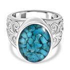 Sleeping Beauty Matrix Türkis Ring 950 Kupfer (Größe 18.00) ca. 7,00 ct