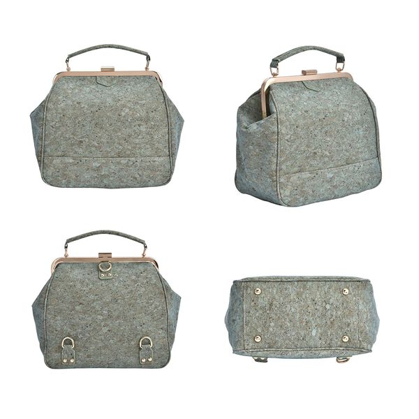 Rucksack aus Naturkork mit Schultergurt, Gr&uuml;nblau image number 4