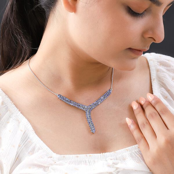 Tansanit Halskette, 45 cm - 7,14 ct. image number 2