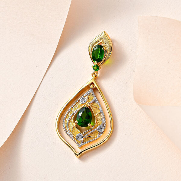 Natürlicher Chromdiopsid und Zirkon-Anhänger - 1,75 ct. image number 2