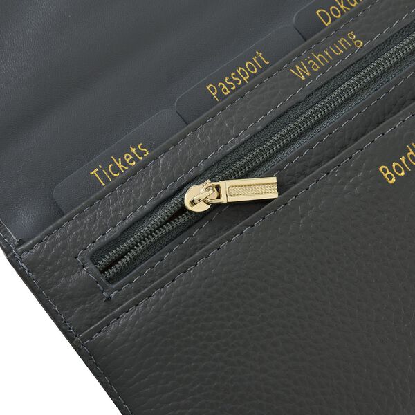 SENCILLEZ: Reise-Etui aus echtem Leder mit RFID Schutz, gr&uuml;n image number 10