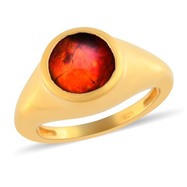 Ammolit Ring 925 Silber Gelbgold Vermeil  ca. 2,04 ct image number 4