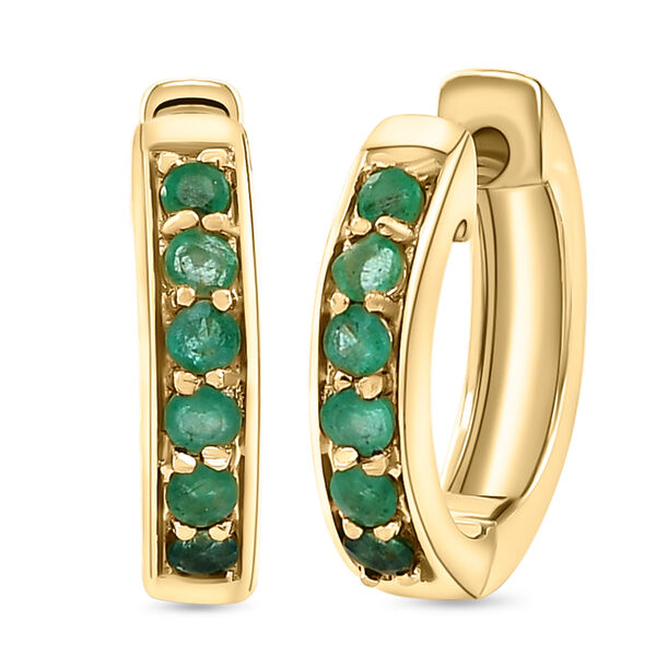 AAA Smaragd Creolen in Silber image number 0