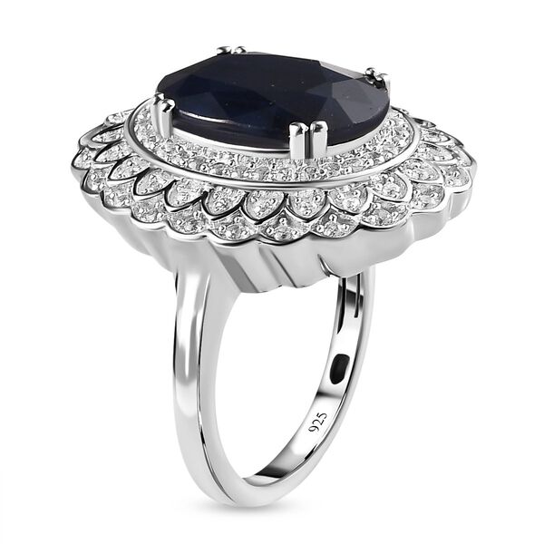 Diffundierter, blauer Saphir und Zirkon-Ring - 7,32 ct. image number 5