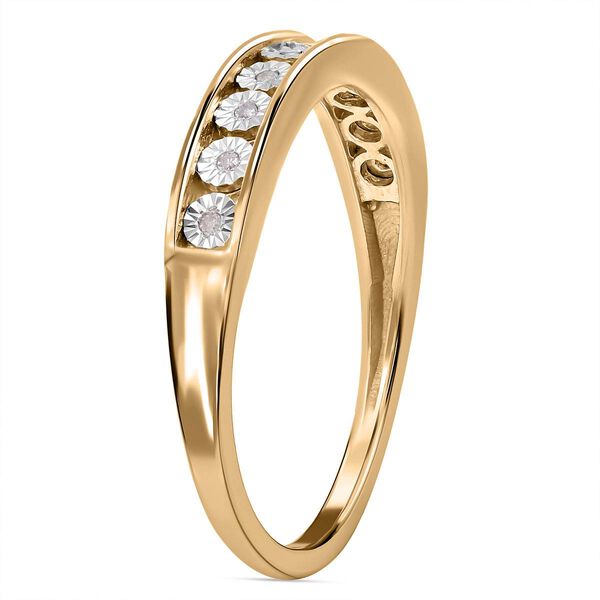 Half Eternity Diamant Ring, 925 Silber mit Gelbgold Vermeil image number 5