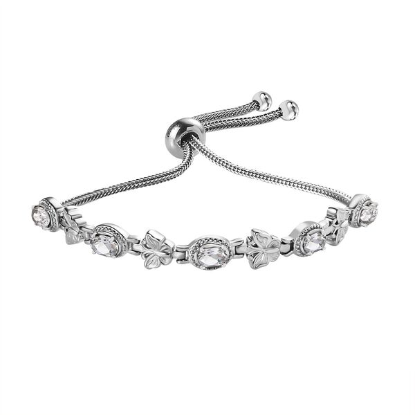 Weißer Topas Armband ca. 26.75 cm Edelstahl ca. 2.78 ct image number 0