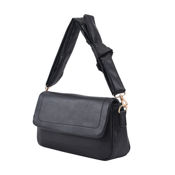 Umh&auml;ngetasche aus Kunstleder mit abnehmbarem Riemen, Gr&ouml;&szlig;e 27x7x15 cm, Schwarz image number 7