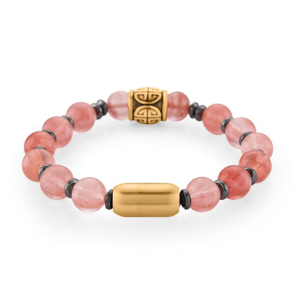 Kirschquarz und H&auml;matit Armband, 19,75cm - 137 ct. image number 3