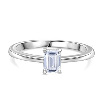 LUXURIANT SGL zertifizierter VS-EF Labor Smaragdschliff Diamant Ring in 950 Platin - 0,50 ct.
