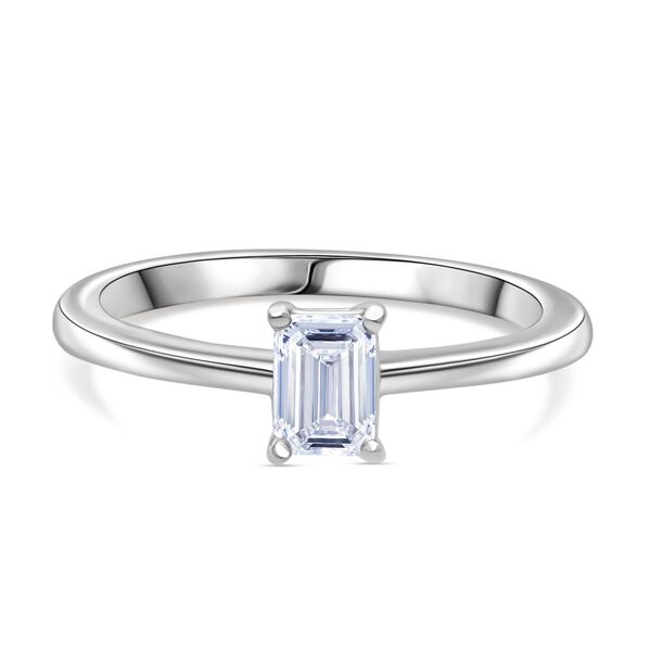 LUXURIANT SGL zertifizierter VS-EF Labor Smaragdschliff Diamant Ring in 950 Platin - 0,50 ct.